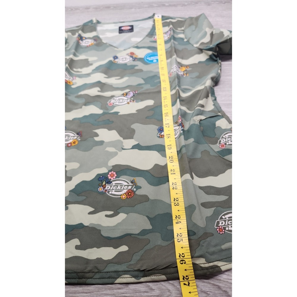 Dickies EDS Women Scrubs Top V-Neck DK853, Small S Ditsy Bloom Camo NWT - Picture 6 of 13